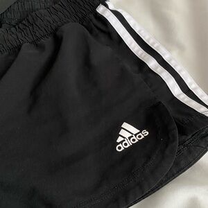 adidas Black Shorts with White Stripe Detail